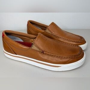 Mens Twisted X Leather Kicks Tan Slip On Shoes Driving Casual sz 11